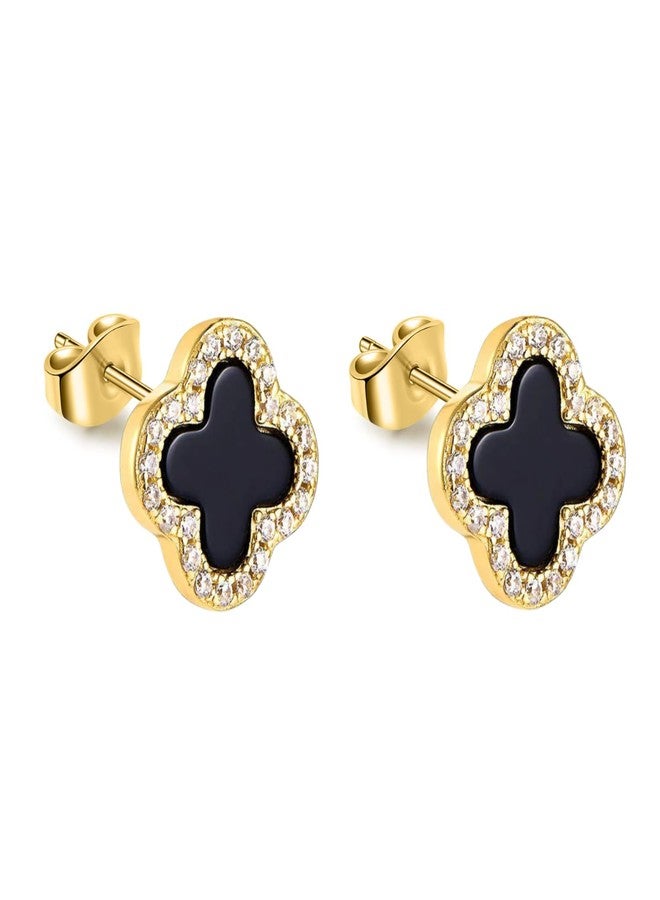 LaBling Earrings for Women | Studded Earrings for Women | Lovely Gift - Studded Black - Image 1